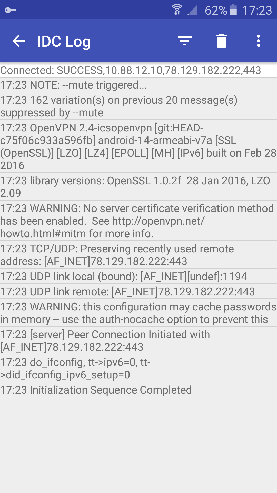 Connecting log